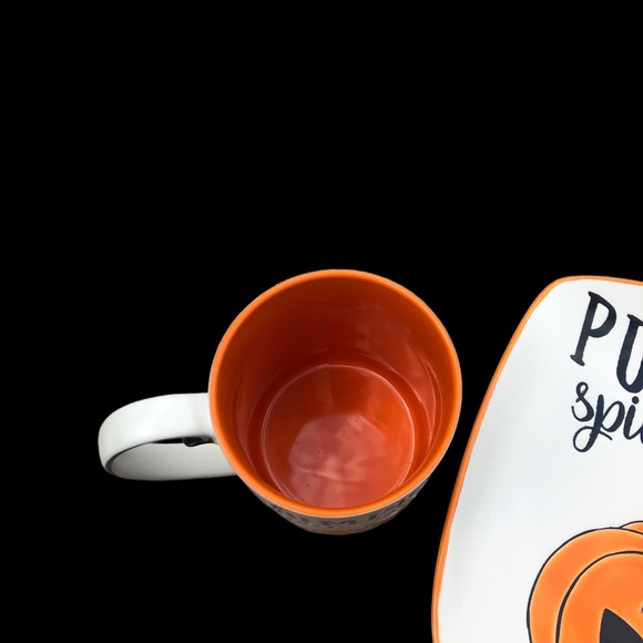 New Pumpkin spice and everything nice jack-o'-lantern mug & plate set - Picture 5 of 9